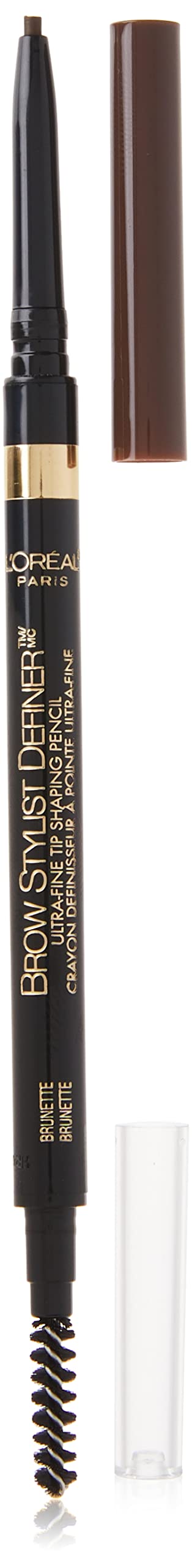 L'Oreal Paris Makeup Brow Stylist Definer Waterproof Eyebrow Pencil, Ultra-Fine Mechanical Pencil, Draws Tiny Brow Hairs and Fills in Sparse Areas and Gaps, Dark Brunette, 0.003 Ounce (Pack of 1)