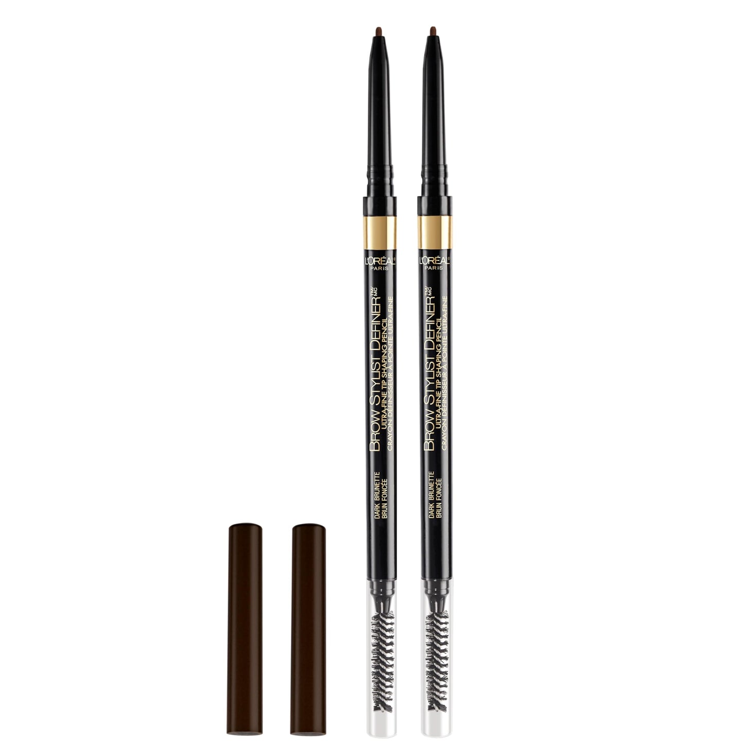L'Oreal Paris Makeup Brow Stylist Definer Waterproof Eyebrow Pencil, Ultra-Fine Mechanical Pencil, Draws Tiny Brow Hairs and Fills in Sparse Areas and Gaps, Dark Brunette, 0.003 Ounce (Pack of 1)