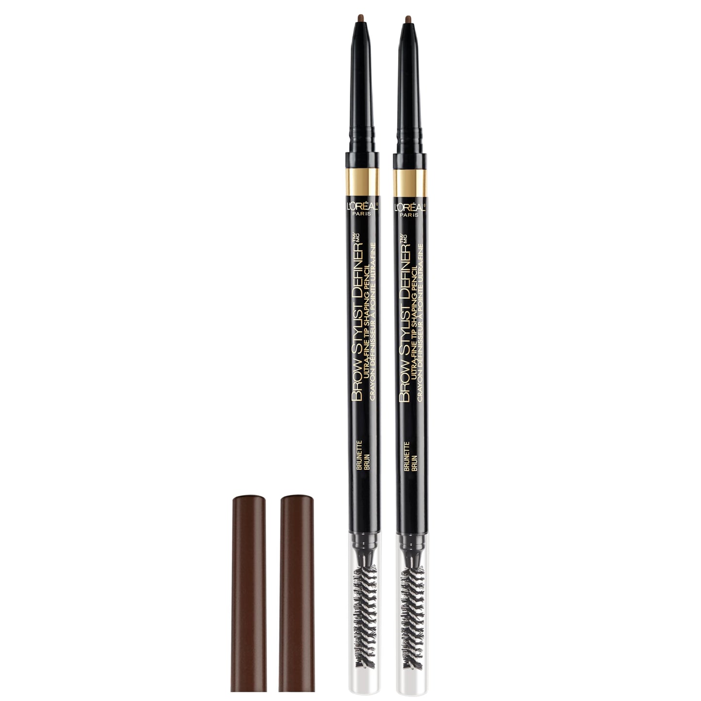 L'Oreal Paris Makeup Brow Stylist Definer Waterproof Eyebrow Pencil, Ultra-Fine Mechanical Pencil, Draws Tiny Brow Hairs and Fills in Sparse Areas and Gaps, Dark Brunette, 0.003 Ounce (Pack of 1)