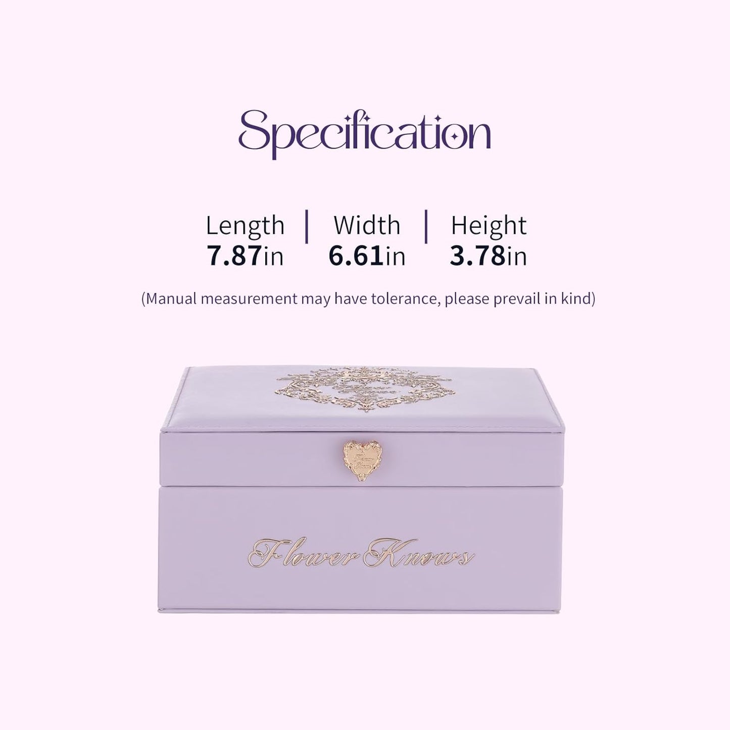 Flower Knows Violet Strawberry Rococo Gift Box Set,7 Pack Makeup Box with Mirror,Lip Gloss×2+Blush×2+Blush Brush×1+Hair Clip×1+Gift Box×1,Perfect Makeup Gift for Girls & Women