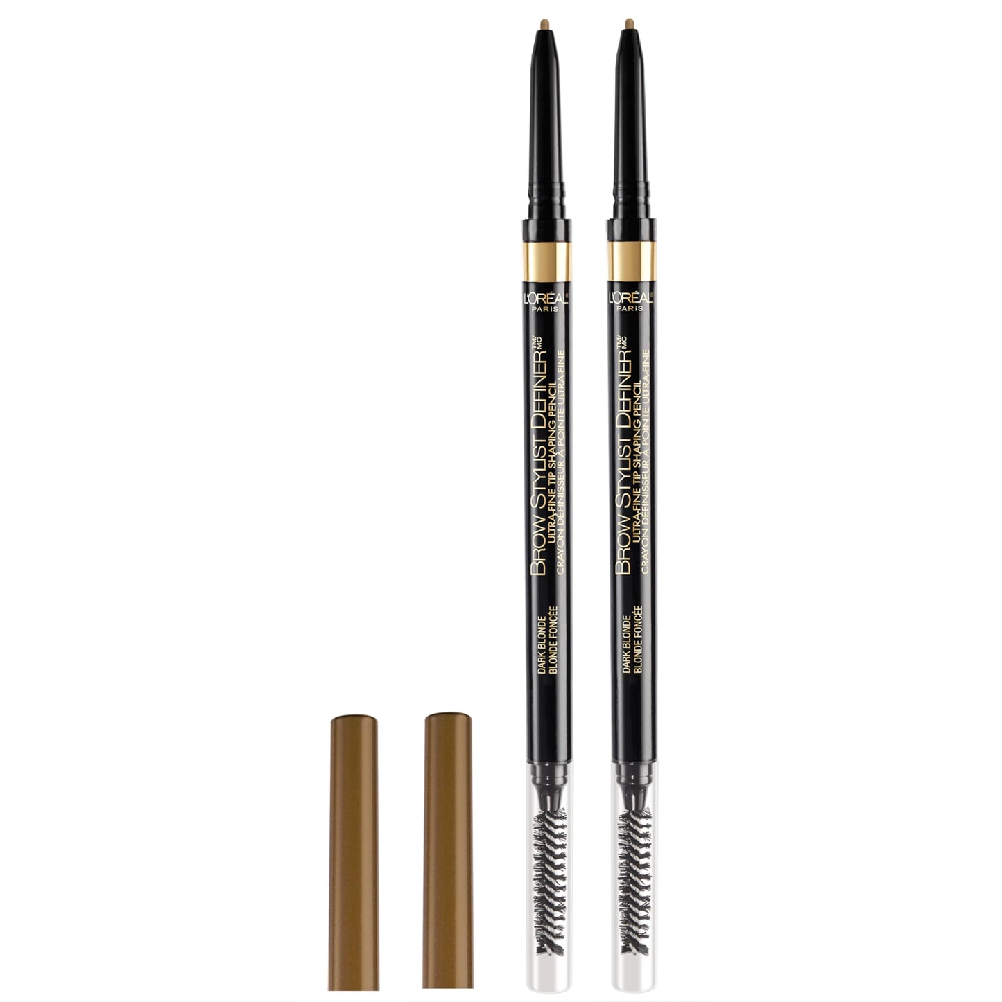 L'Oreal Paris Makeup Brow Stylist Definer Waterproof Eyebrow Pencil, Ultra-Fine Mechanical Pencil, Draws Tiny Brow Hairs and Fills in Sparse Areas and Gaps, Dark Brunette, 0.003 Ounce (Pack of 1)