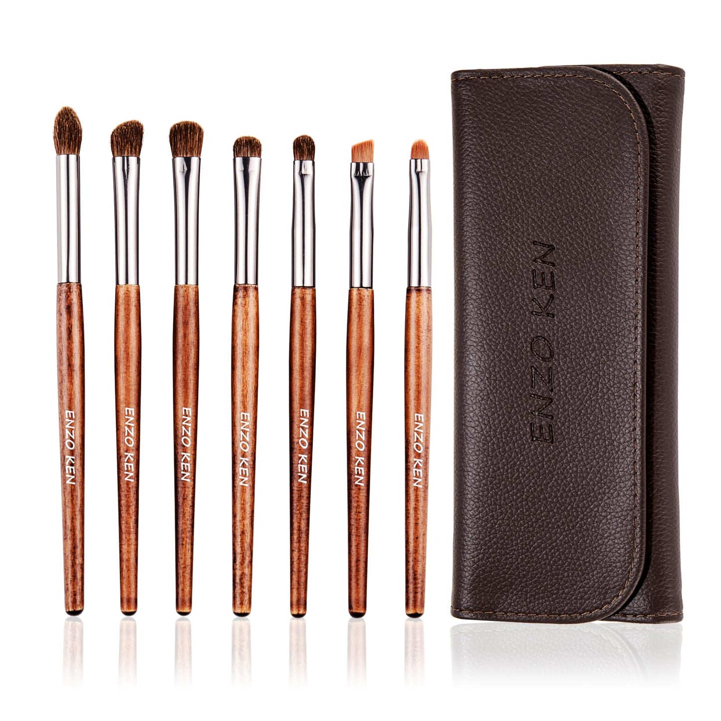 Deluxe Natural Goat Hair Makeup Brush Set with Case, Luxury ENZO KEN Cosmetic Brushes Makeup Set, Natural Makeup Brushes, Natural Bristle Makeup Brushes, Natural Hair Makeup Brushes Set Professional.