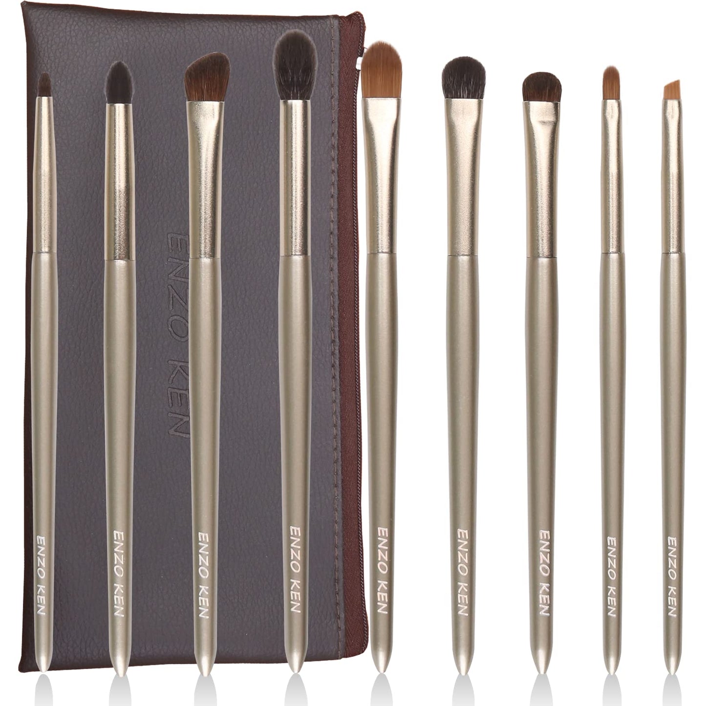 Deluxe Natural Goat Hair Makeup Brush Set with Case, Luxury ENZO KEN Cosmetic Brushes Makeup Set, Natural Makeup Brushes, Natural Bristle Makeup Brushes, Natural Hair Makeup Brushes Set Professional.