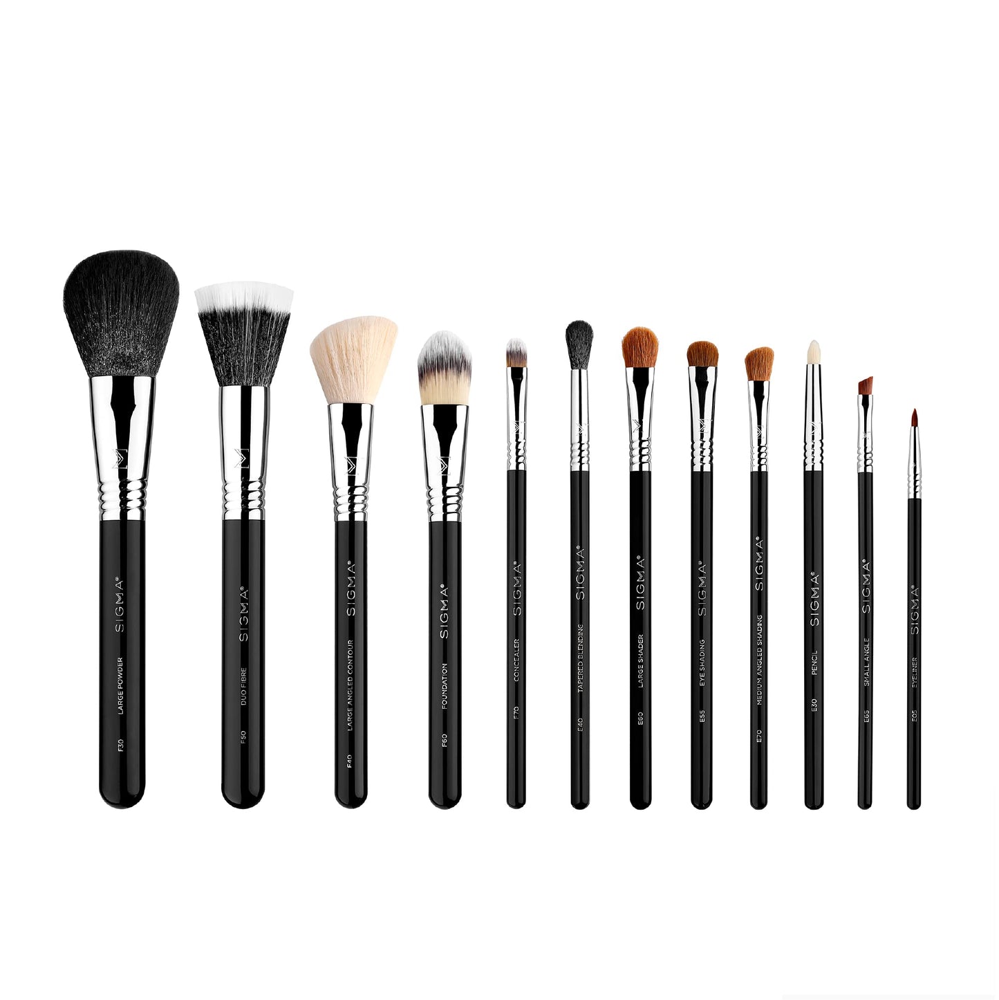 Sigma Beauty Makeup Brush Set – 7-Piece Travel Makeup Brushes for Flawless Application of Foundation Makeup, Blending, Contour, Eyeshadow & Brow Makeup – Compact & Stylish Carrying Case (8 pcs)