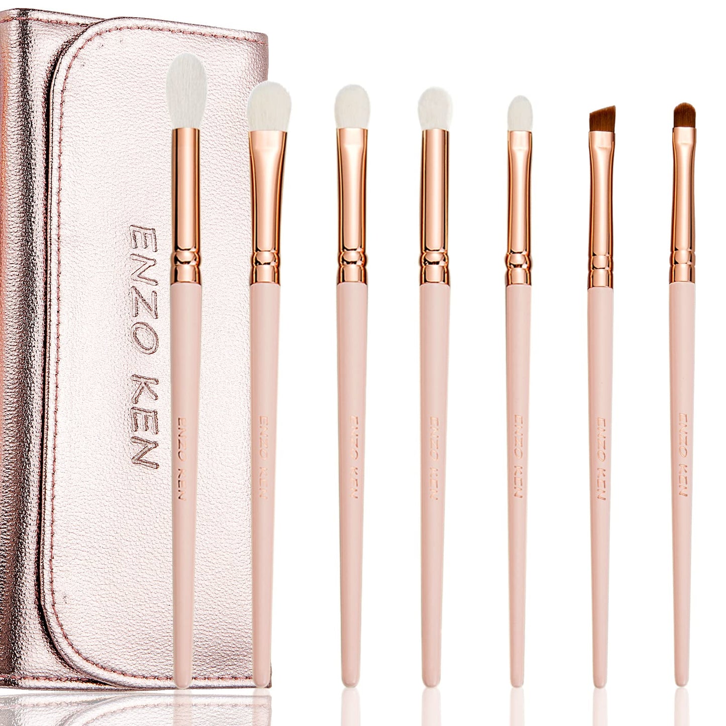Deluxe Natural Goat Hair Makeup Brush Set with Case, Luxury ENZO KEN Cosmetic Brushes Makeup Set, Natural Makeup Brushes, Natural Bristle Makeup Brushes, Natural Hair Makeup Brushes Set Professional.